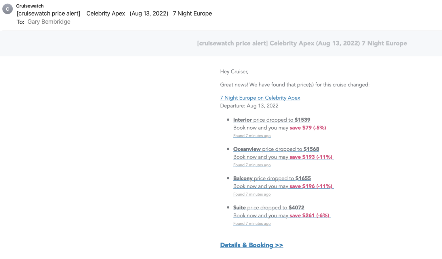 cruise critic fare tracker