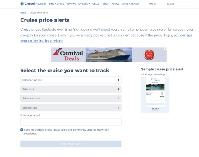 cruise critic fare tracker